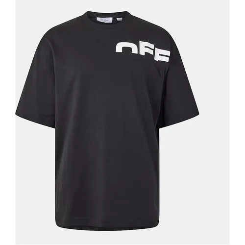 OFF-WHITE Men's Shred Skate Lettering Boyfriend T-Shirt - Black/Multi