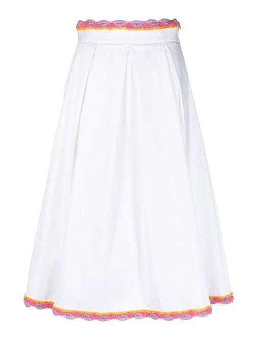 White lace-trim skirt