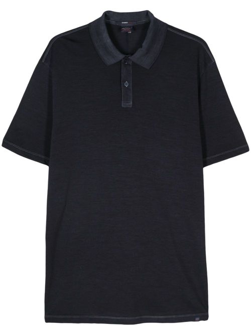 Virgin wool polo shirt - Blue