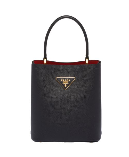 Irene's same black Panier small embossed handbag