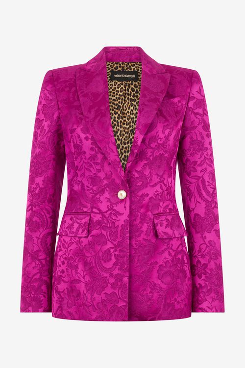 Blazer With Florentine Flowers Jacquard Motif
