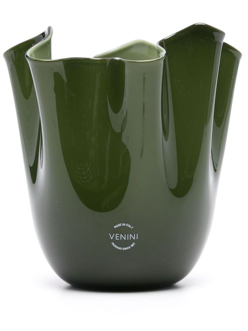 Fazzoletto porcelain vase (14,5cm x 12cm) - Green