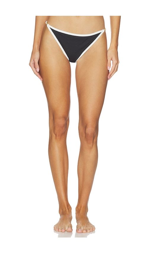 L'AGENCE Violet String Hipster Bikini Bottom in Black. - XS also in S, M