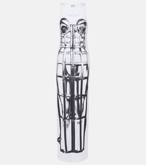 Trompe l'oeil jersey maxi dress