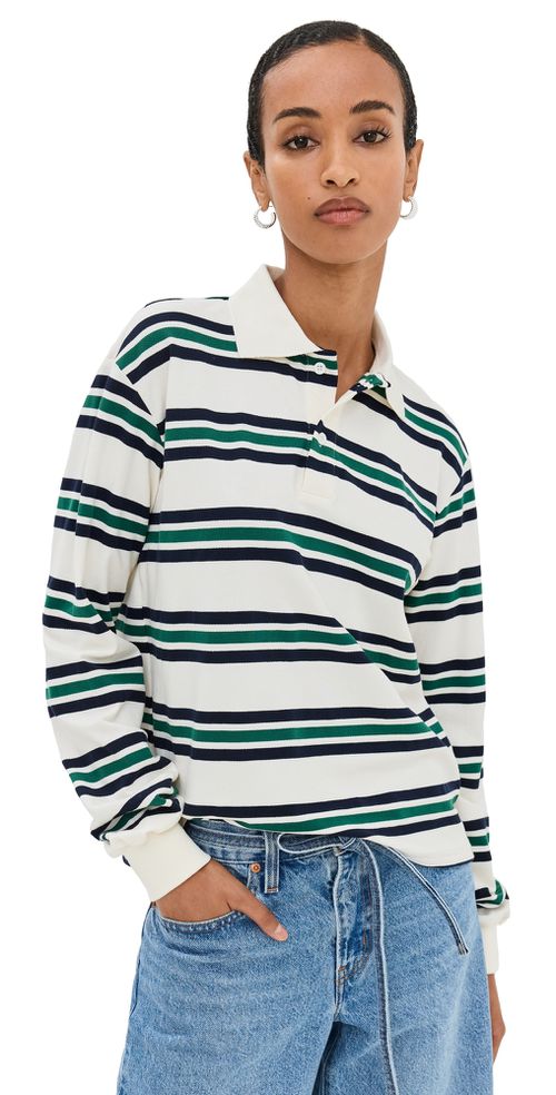 Leisure Long Sleeve Polo Ivory Moss