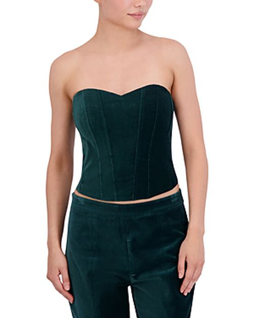 Strapless Velvet Bustier Top
