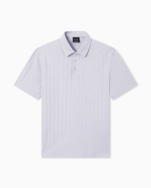 Short sleeve jacquard cotton polo