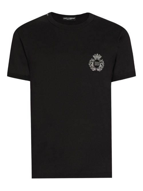 Logo-embroidered T-shirt - Black