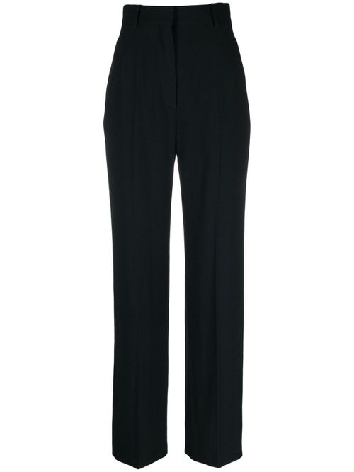 High-waisted straight-leg trousers - Black