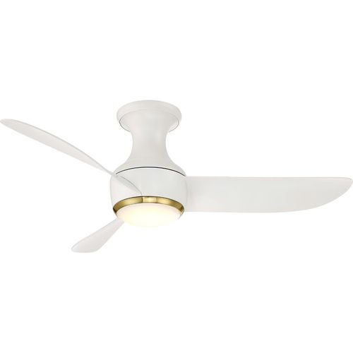 Soft Brass Matte White 44"Ceiling Fan from the Corona Collection