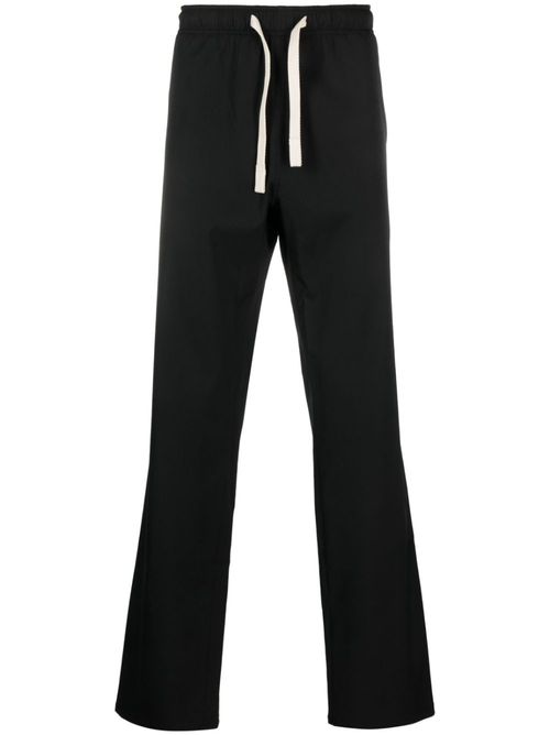 Monogram-embroidered straight-leg trousers - Black