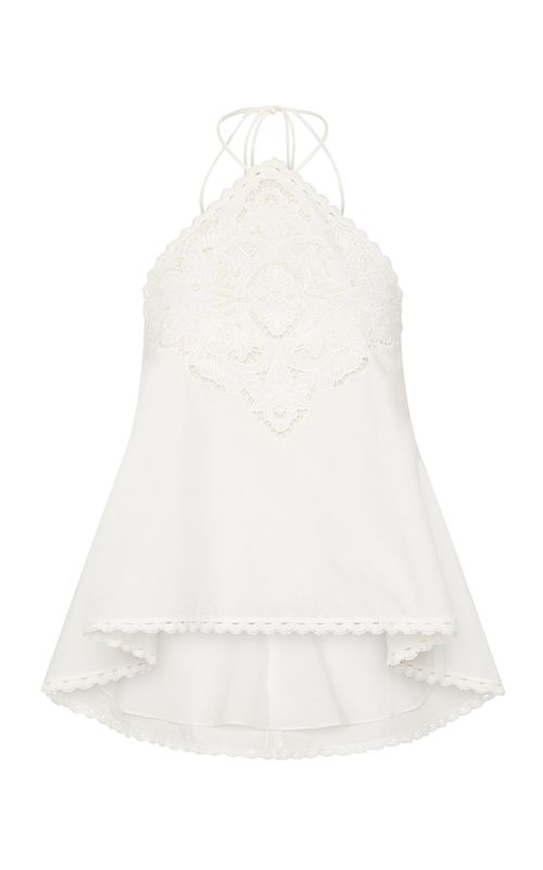 Marianne Broderie Anglaise Cotton Halter Top - Moda Operandi