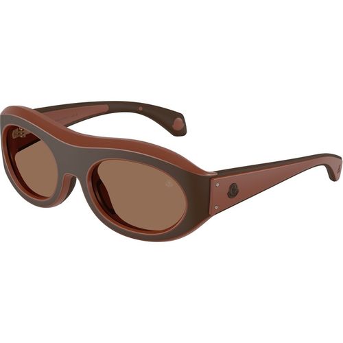 Moncler Unisex Moncler ME8015U RAMILLON 503573 Sunglasses Injected Brown Brown Round Norma