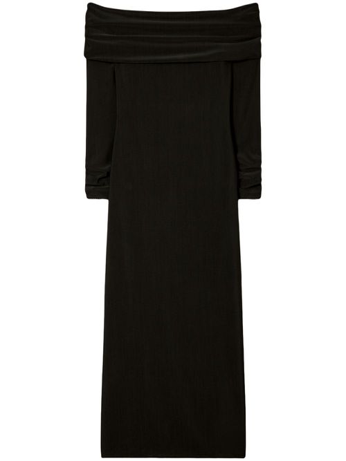 Off-shoulder long-sleeved dress - Black