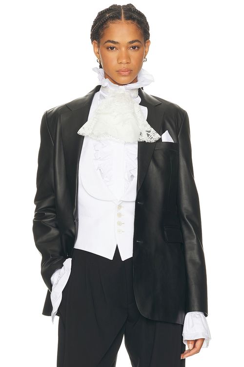 Ralph Lauren Collection Eli Leather Blazer in Black