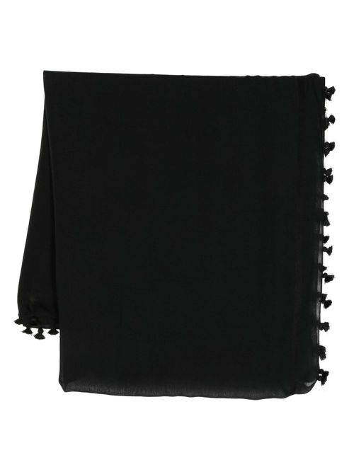 Pareo pompom-detail cover-up - Black