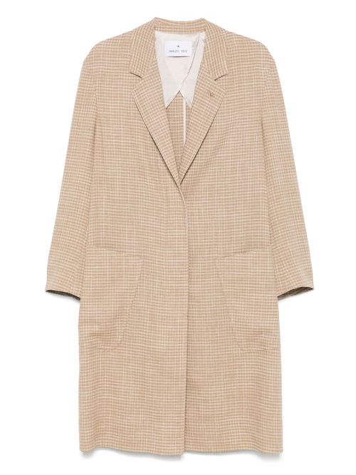 Manuel Ritz checked coat - Brown