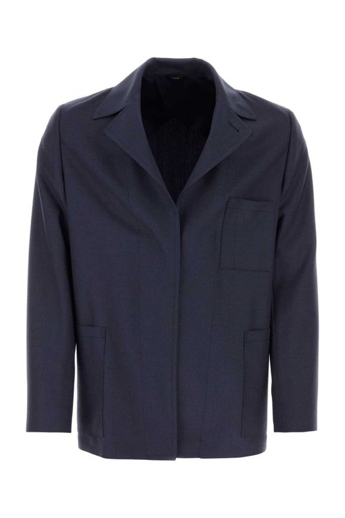 Virgin Wool Blazer — Navy