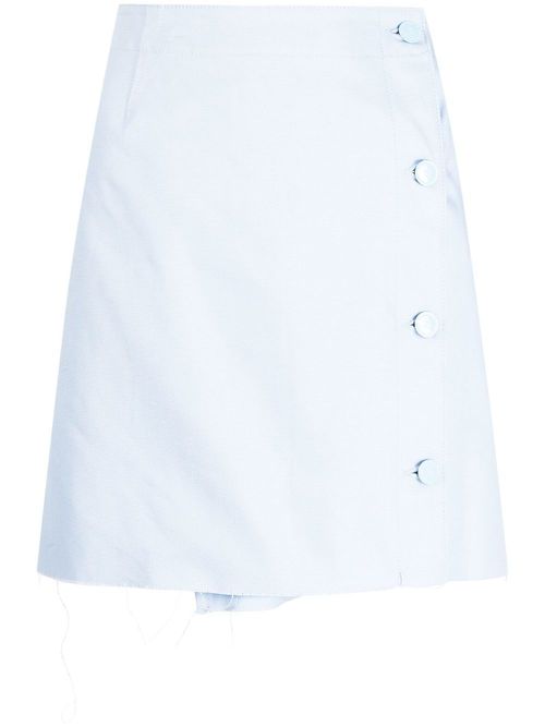 Frayed-hem denim miniskirt - Blue