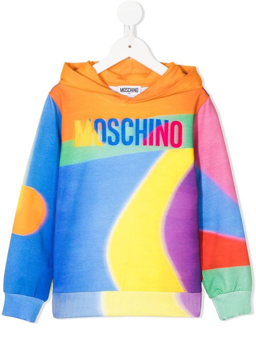 Logo colour-block hoodie - Blue