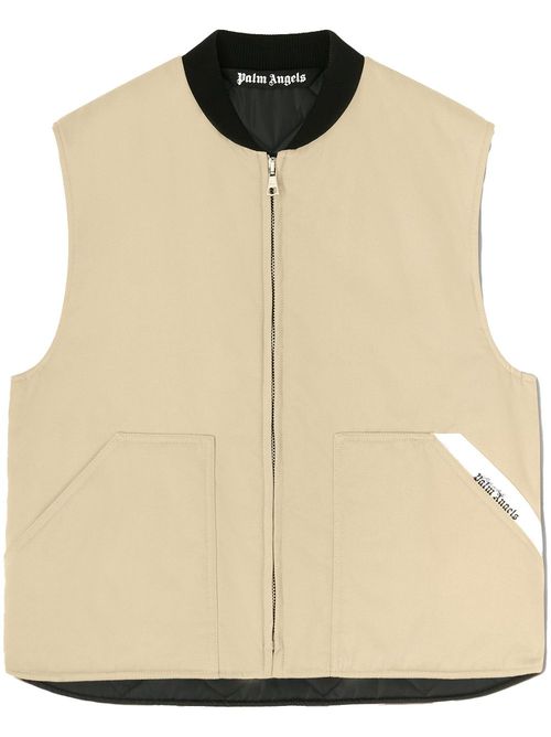 Sartorial Tape zip-up vest - Neutrals