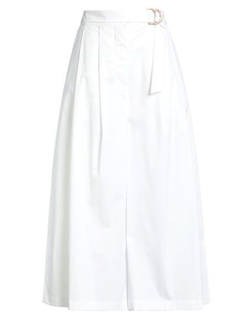 Woman Pants White Size 6 Cotton, Elastane
