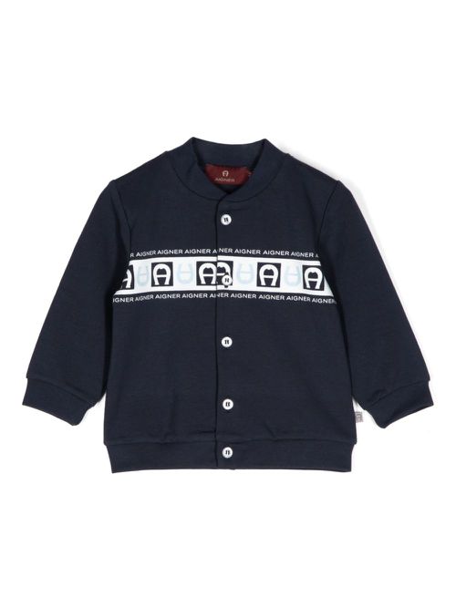 Logo-printed jacket - Blue