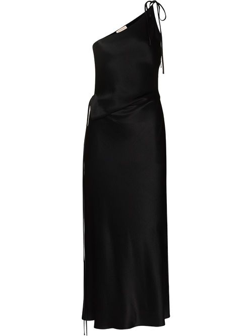 Asymmetric one-shoulder dress - Black