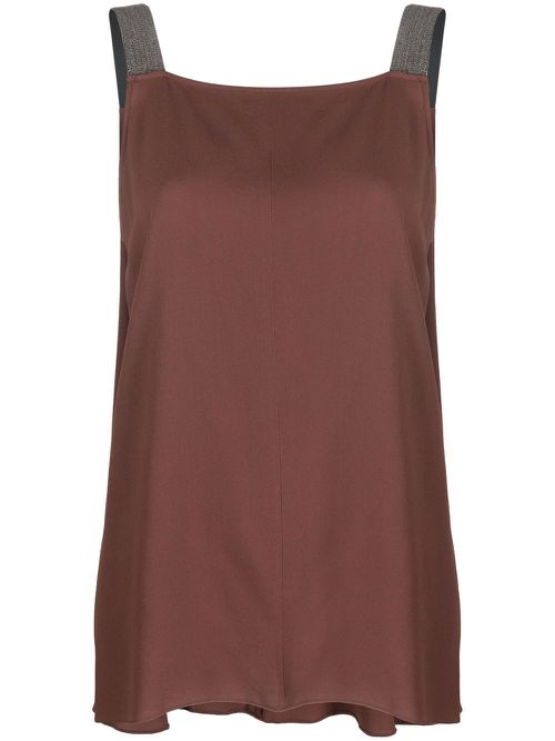 Metallic strap top - Brown