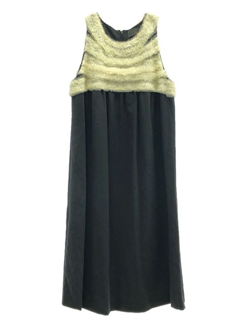 2010s ruffle-detailing silk dress - Black