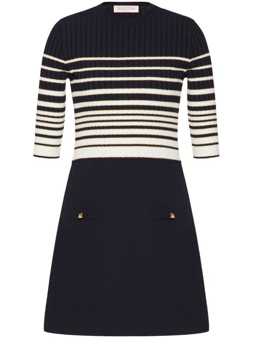 Striped lurex mini dress - Black