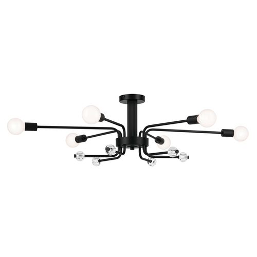 Black Six Light Semi Flush Mount from the Ocala Collection