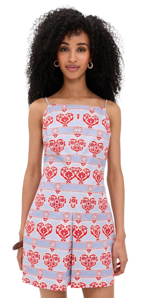 The Fae Dress Poppy Damask Stripe