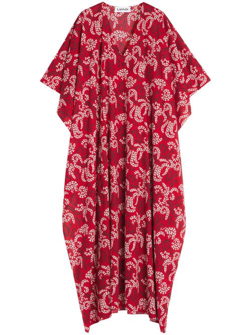 Floral-print kaftan - Red