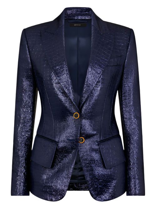 TOM FORD crocodile-embossed blazer - Purple