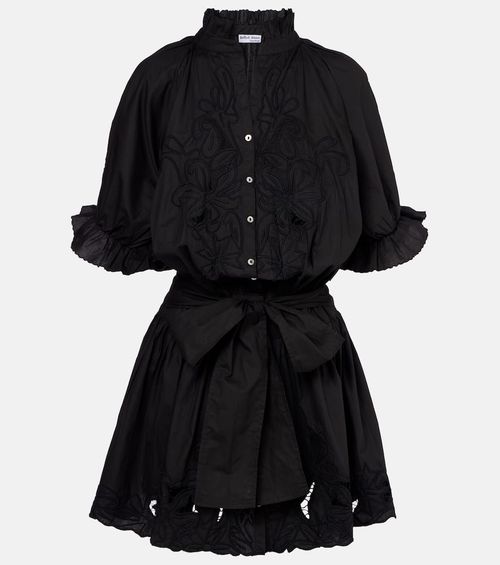 Embroidered cotton poplin minidress