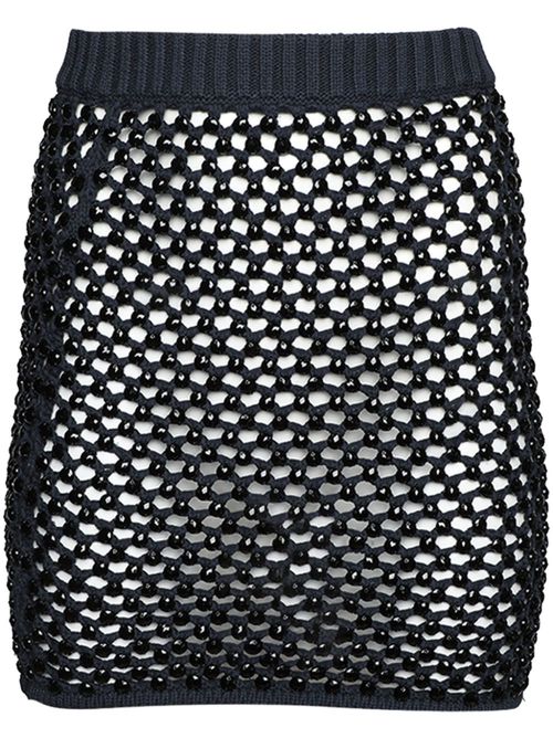 Crystal-embellished mesh skirt - Blue