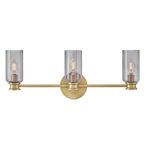 Lacquered Brass LED Bathroom Vanity Light from the Naomi Collection