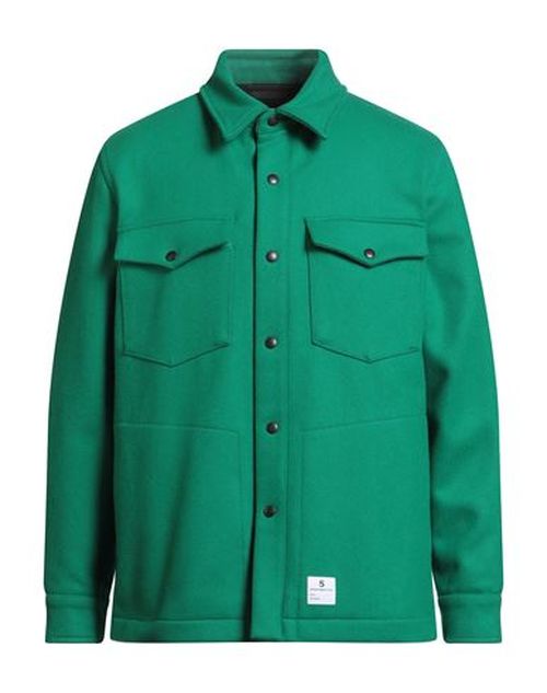 Man Shirt Green Size M Wool, Nylon
