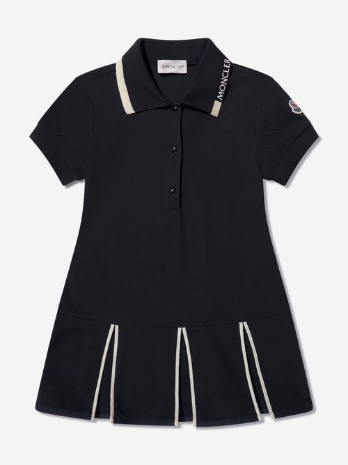 Girls Logo Polo Dress in Navy