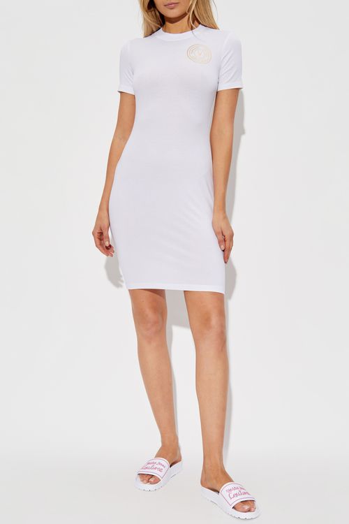 Dress With Printed Logo, Women's, White