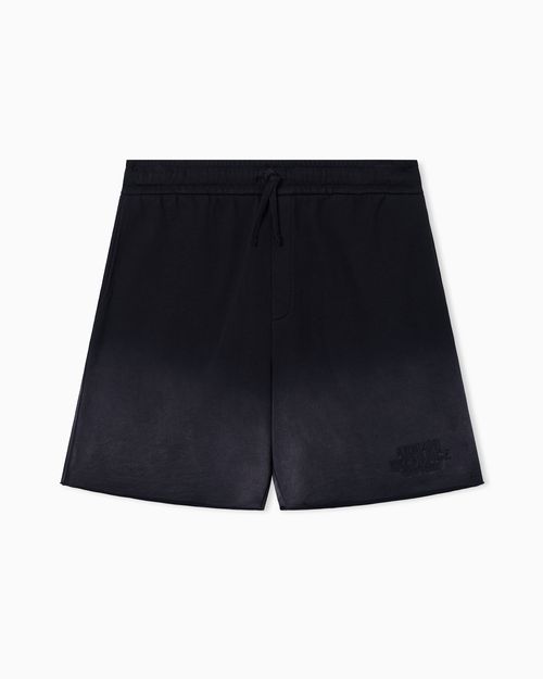 Used-effect Bermuda shorts with logo