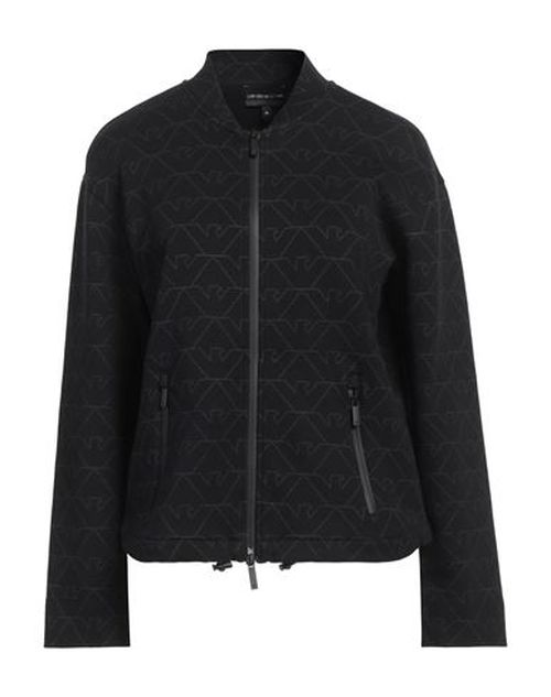 Emporio Armani Woman Sweatshirt Black Size 8 Cotton, Polyester, Elastane