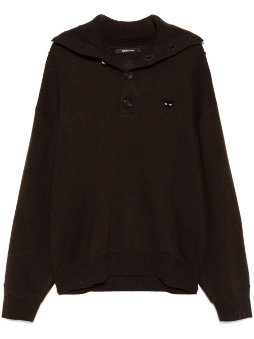 Panther hand rope high neck sweater - Brown