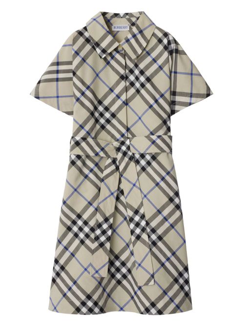 Checked cotton shirtdress - Grey