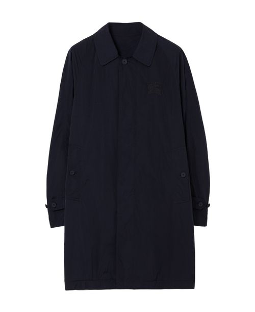 Single-breasted logo patch coat