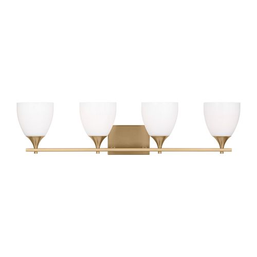 Satin Brass Four Light Bath from the Toffino Collection