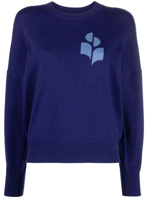 Logo-intarsia jumper - Blue