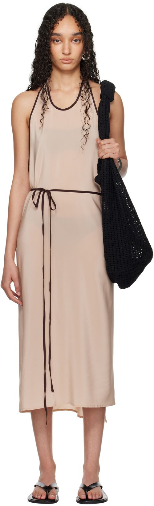 SSENSE Exclusive Pink Apron Wrap Midi Dress