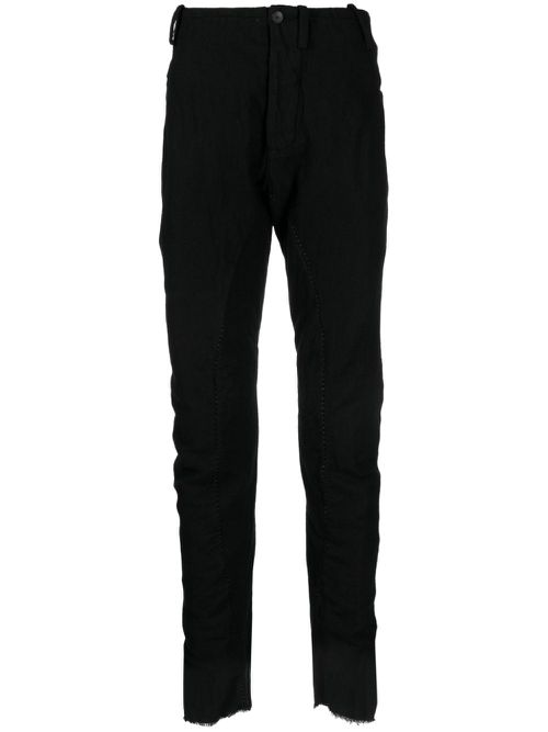 Distressed straight-leg trousers - Black